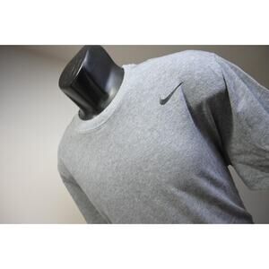Nike Gym T Shirt Dri Fit Gray Short Sleeve Performance Athletic Tee Mens Sz XL